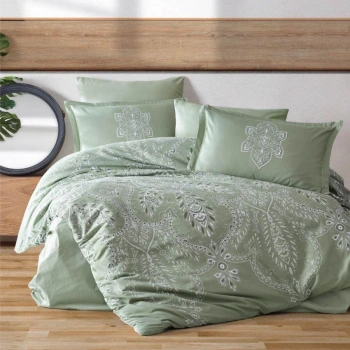 Pamuk Saten Çift Kişilik Nev Takımı Rovi v2 Yeşil