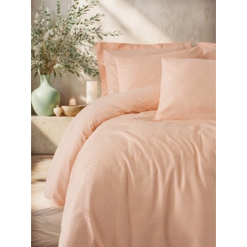 Plaid Çift Kişilik Nev Takımı Somon