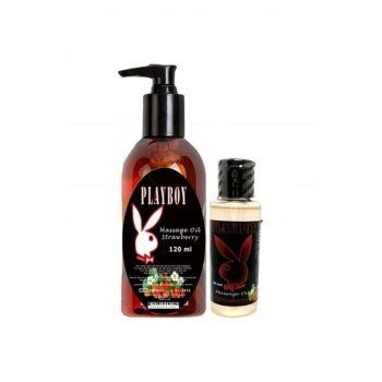 Playboy Aromaterapi Çilek Massage Oil 120 ml Çilek Aromalı Massage Vücut Masaj Yağı 50 ml