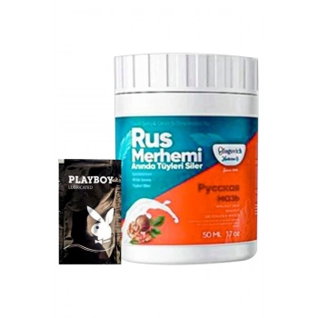 Playboy Turquoise Ceviz & Ceviz Sütü Rus Merhemi 50 ml Tüy Dökücü Krem + 1 Armağan Jel - 000031KI
