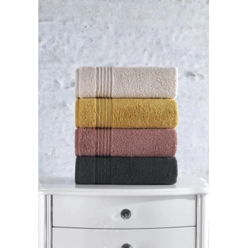 Plump 50x90 4lü Havlu Seti Bej Gülkurusu Hardal Antrasit