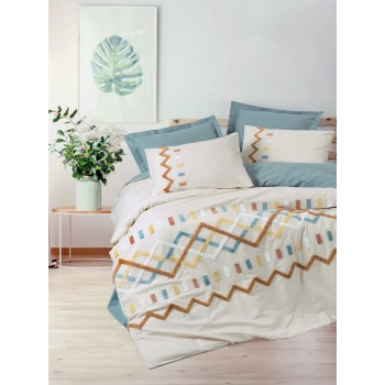 Puff Nakışlı Ranforce Çift Kişilik Nev Takımı Mellow Mint