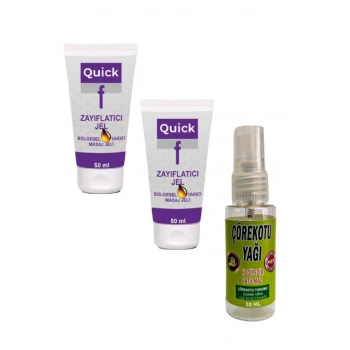 Quick Gel İnce Bir Karın ve Bel İçin Masaj Bakım Kremi 50 mlx 2 ad+Çörek Otu Yağı 30 ml