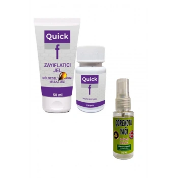 QuickF İnceltilmiş Beliniz ve Silüetinizin Bakım Seti + Masaj Yağı 30 ml