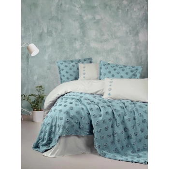 Ranforce Çift Kişilik Yatak Örtülü Nev Takımı Limi  Mint