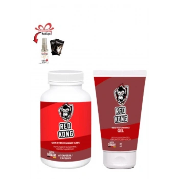 Red Kong li Performans Takviyesi 60lı set+Afrodizayn Masaj Yağı