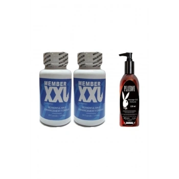 Rekze Member Xxl Erkeklere Özel 60li 2 Adet Playboy 120 ml Masaj Yağı
