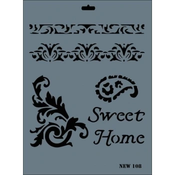 Rich New Seri N-108 Stencil 35x25 cm