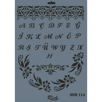Rich New Seri N-114 Stencil 35x25 cm