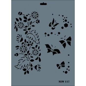 Rich New Seri N-117 Stencil 35x25 cm