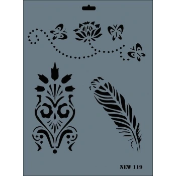Rich New Seri N-119 Stencil 35x25 cm