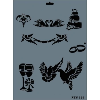 Rich New Seri N-129 Stencil 35x25 cm