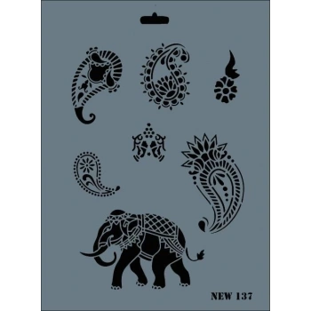 Rich New Seri N-137 Stencil 35x25 cm