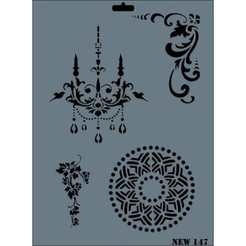 Rich New Seri N-147 Stencil 35x25 cm