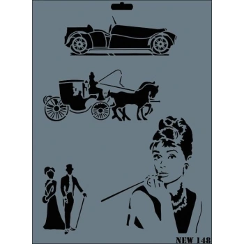 Rich New Seri N-148 Stencil 35x25 cm