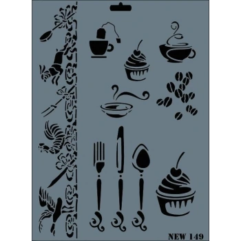 Rich New Seri N-149 Stencil 35x25 cm