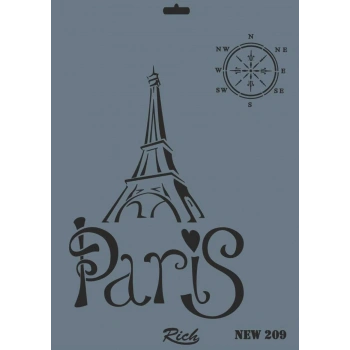 Rich New Seri N-209 Stencil 35x25 cm