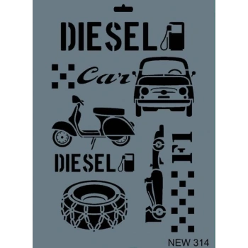 Rich New Seri N-314 Stencil 35x25 cm