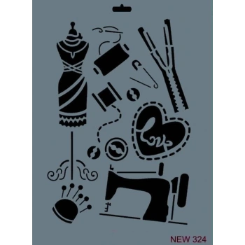 Rich New Seri N-324 Stencil 35x25 cm