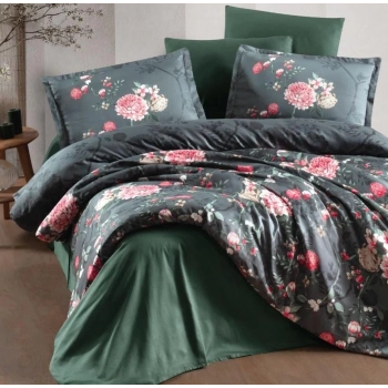 Saten Çift Kişilik Nev Takımı Alfon V1 Kahve