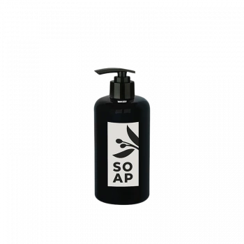 Sıvı Sabunluk Yuvarlak Plastik Pompalı 500 ML - Siyah