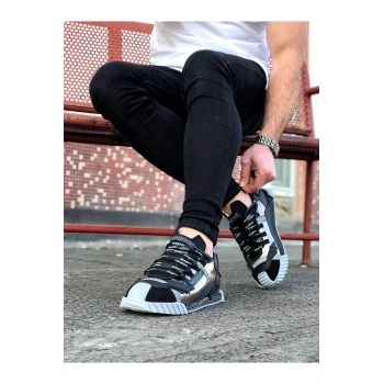 Siyah Gümüş Erkek Ayakkabı