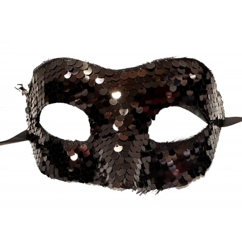 Siyah Renk Payetli Pullu Parti Maskesi B Venedik