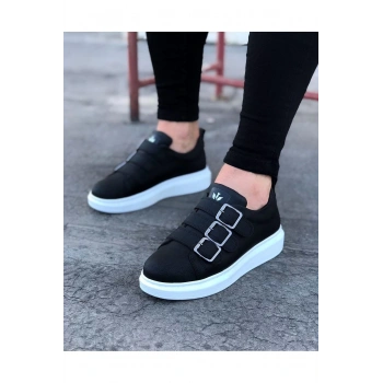 Siyah Tokalı Kalın Taban Erkek Ayakkabı