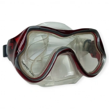 Temper Camlı Dalış Maskesi Yetişkin - 51709-KIRMIZI
