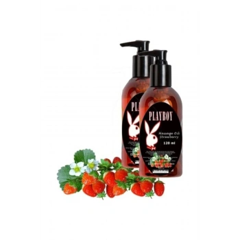 Strawberry Massage Oil 2 Adet Çilek Aromalı Vücut Masaj Yağı