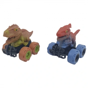 Sürtmeli Dinazor Arabalar 2li -  cm - Stegosaurus & Parasaurolophus