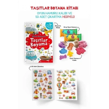 Taşıtlar Boyama Kitabı - Oyun Hamurlu - 3 Yaş +
