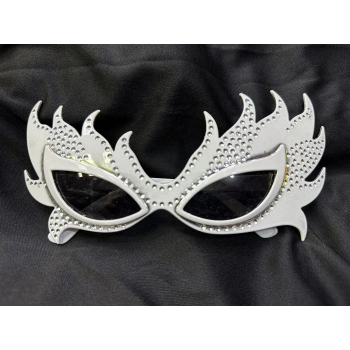 Taşlı Göz Kamaştıran Gecenin Yıldızı Beyaz Parti Alev Gözlük