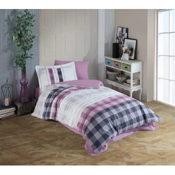 Tek Kişilik Poplin Nev Takımı Seulita Pembe