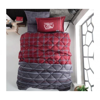 Tek Kişilik Ranforce Genç Desen Uyku Seti Campus v1 Bordo