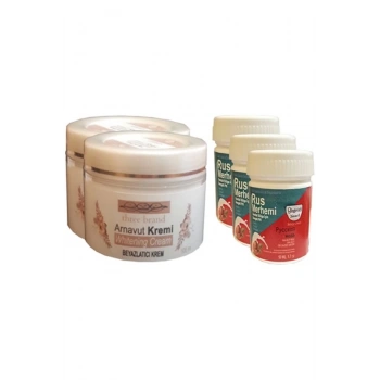 Three Brand Vücut Kremi 100 ml Arnavut Kremi 2 Adet + Rus Merhemi 50 ml 3 Adet