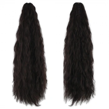 Tokalı Kabarık Dalgalı At Kuyruğu / Kahverengi