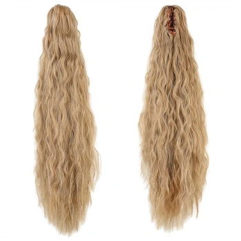 Tokalı Kabarık Dalgalı At Kuyruğu / Karamel Platin Röfleli