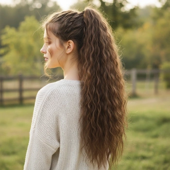 Tokalı Kabarık Dalgalı At Kuyruğu / Kumral