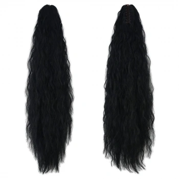 Tokalı Kabarık Dalgalı At Kuyruğu / Siyah