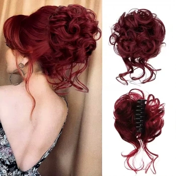 Tokalı Kuyruklu Dağınık Topuz  / Kızıl