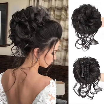 Tokalı Kuyruklu Dağınık Topuz  / Siyah