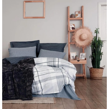 Trim Çift Kişilik Battaniyeli Nev Takımı Smooth Siyah