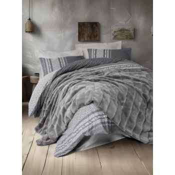 Trim Çift Kişilik Battaniyeli Nev Takımı Suave Antrasit