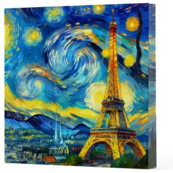 Van Gogh 9 Eyfel Kulesi - Çizgisiz Yan Boyamalı Defter