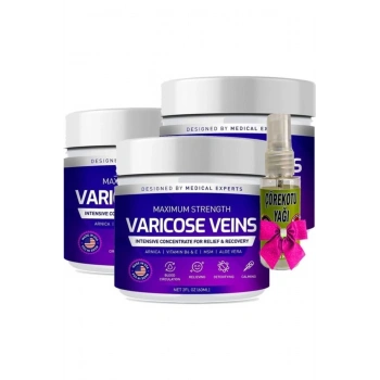 Varicose Veins Purple Bakım Kremi 100 ml x 3 adet + Çörek Otu Yağı 30 ml