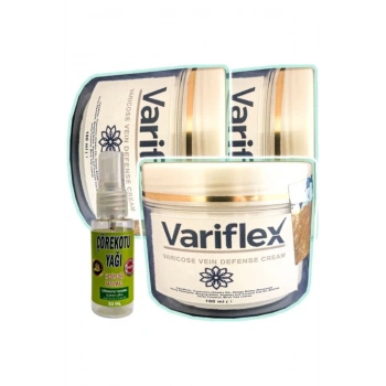 Variflex Bacak Bakımı Kremi 100 ml x 3 adet + Çörek Otu Yağı 30 ml