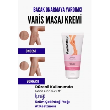 Var.is Bölgesi Için Bacak Onarmaya Yardımcı Ve Besleyici Varikostop Masaj Kremi 200 ml