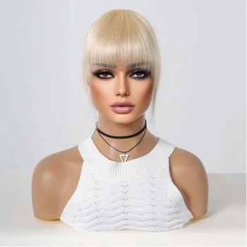 Yoğun Gerçek Saç Perçem / Beyaz Platin