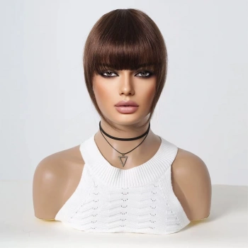 Yoğun Gerçek Saç Perçem / Kahverengi